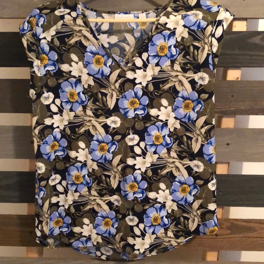 Capped sleeve colorful silky top
